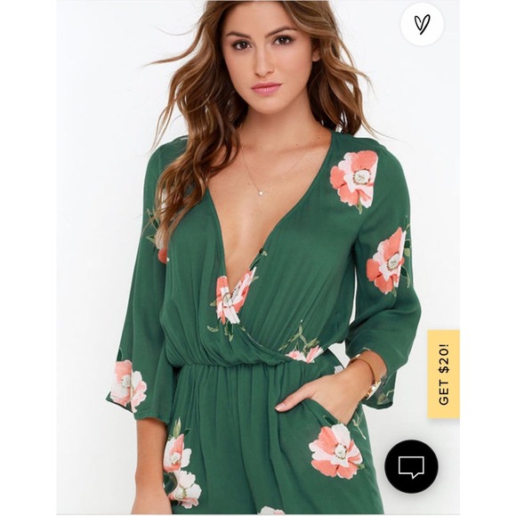 O'Neill Indica Green long sleeved Floral Print Romper size small - Picture 2 of 12